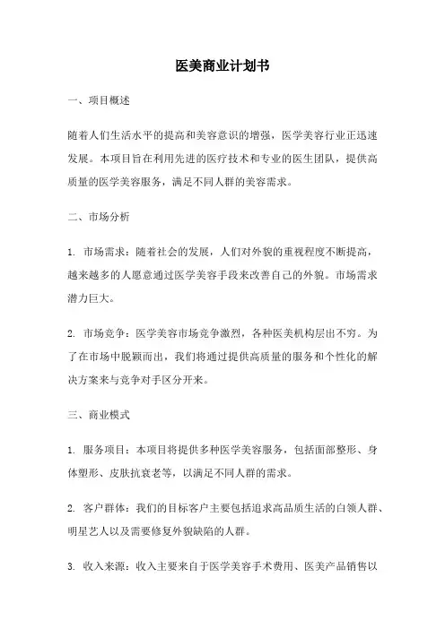 医美商业计划书
