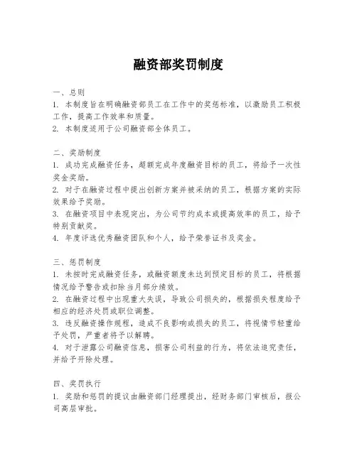 融资部奖罚制度