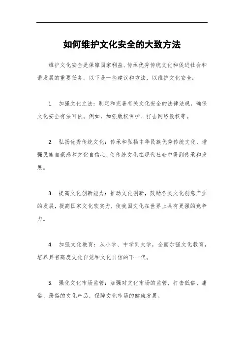 如何维护文化安全的大致方法