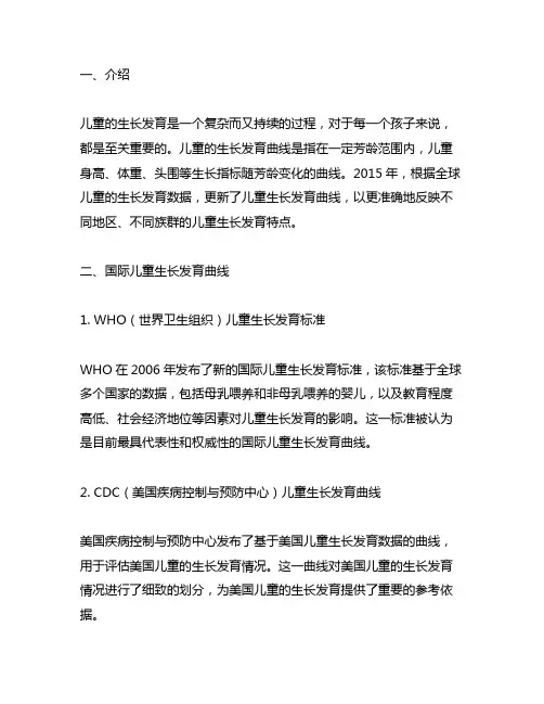 儿童生长发育曲线2015 年
