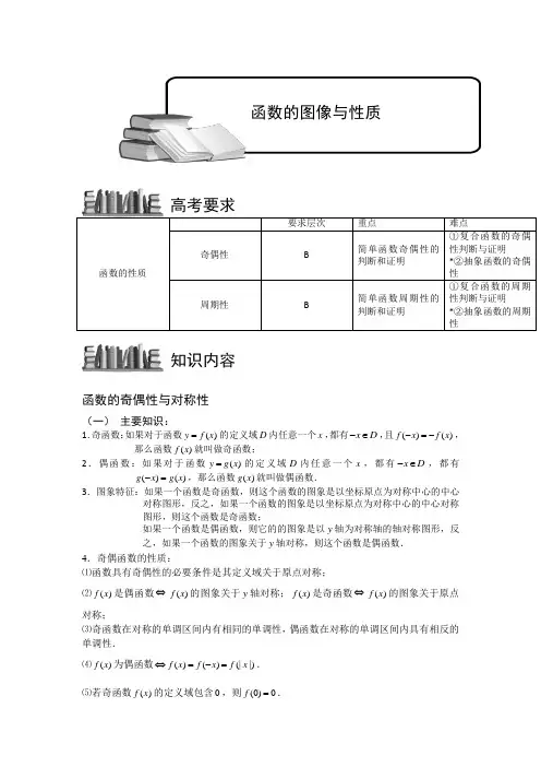 函数的奇偶性与周期性.参考教案.教师版 普通高中数学复习讲义Word版