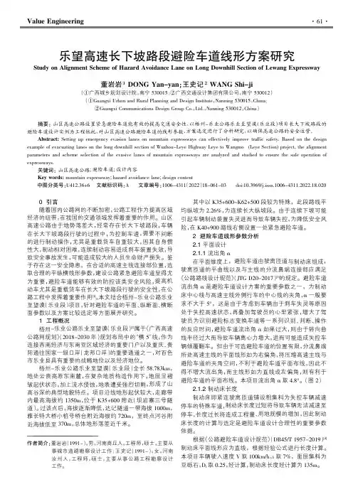 乐望高速长下坡路段避险车道线形方案研究
