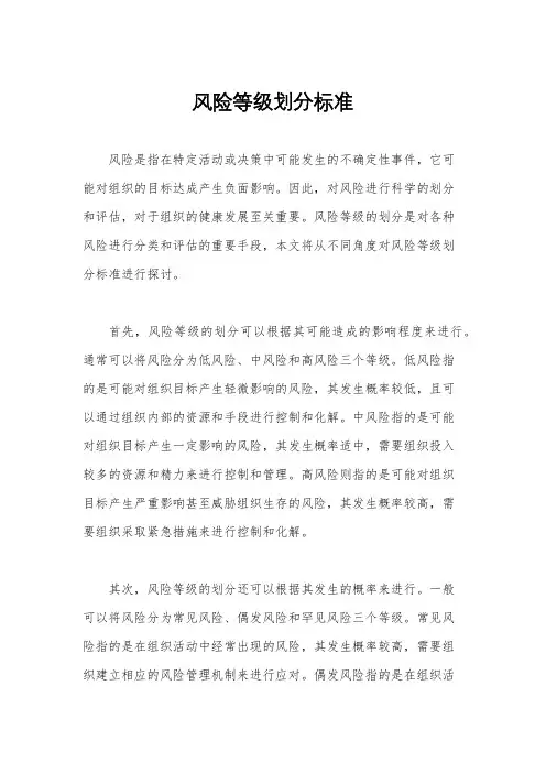 风险等级划分标准