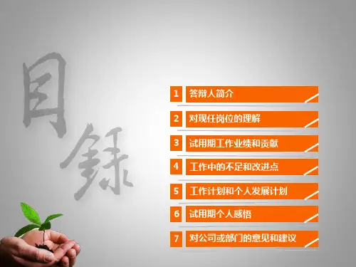 试用期工作总结转正答辩49软件开发助理工程师转正答辩报告ppt课件