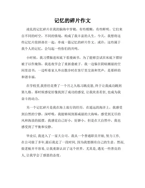 记忆的碎片作文