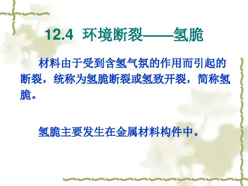 12.4环境断裂——氢脆