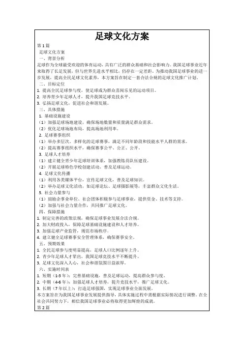足球文化方案