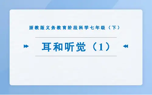 浙教版科学七年级下册耳和听觉课件