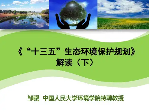 十三五生态环境保护规划