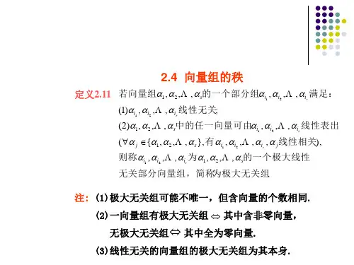 向量组的秩课件