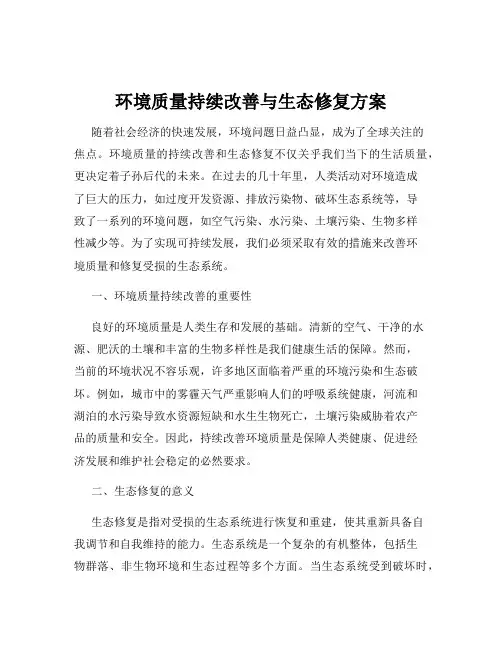 环境质量持续改善与生态修复方案