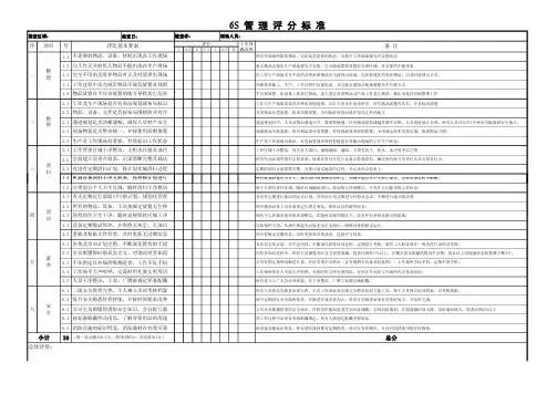 6S评分表
