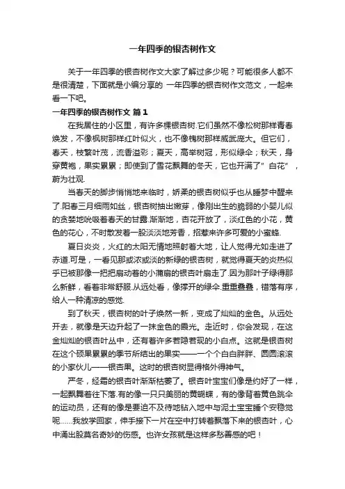 一年四季的银杏树作文（精选25篇）