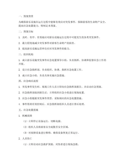 游乐设施应急预案范文