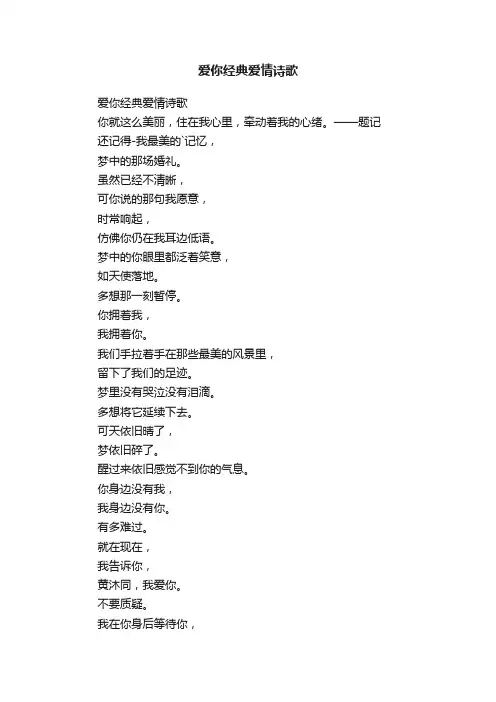 爱你经典爱情诗歌