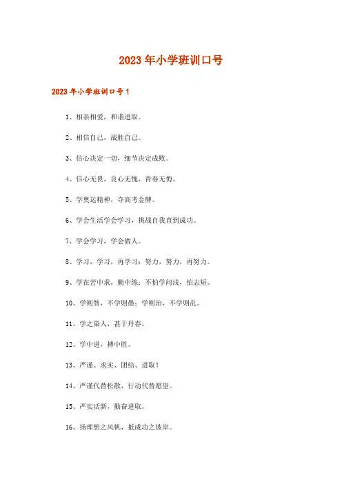 2023年小学班训口号_1