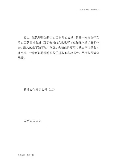 狼性文化培训心得.doc