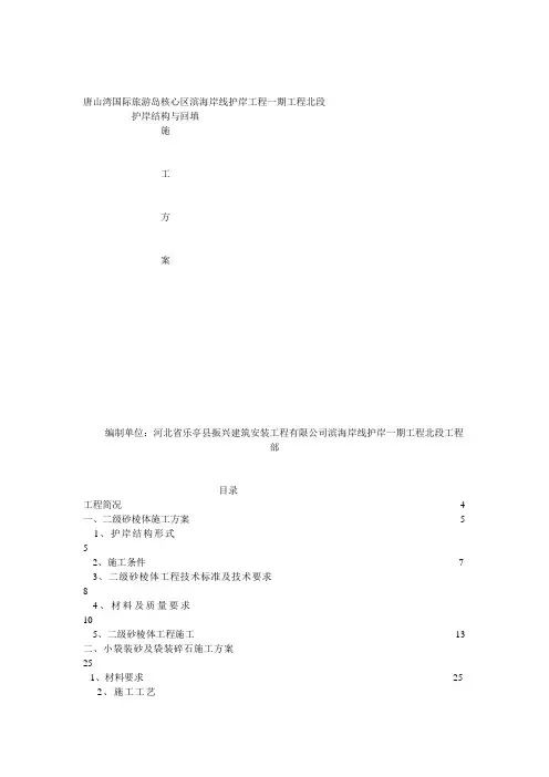 护岸结构与回填施工方案