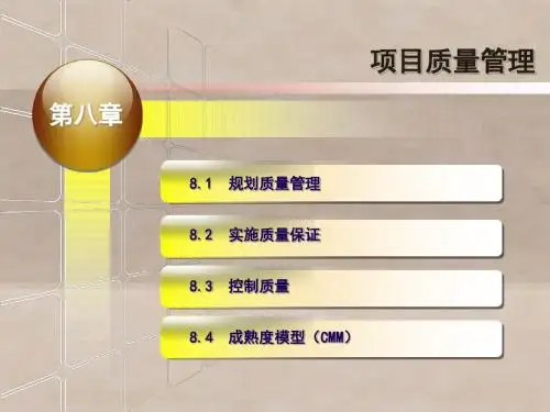 项目管理与应用第8章 项目质量管理