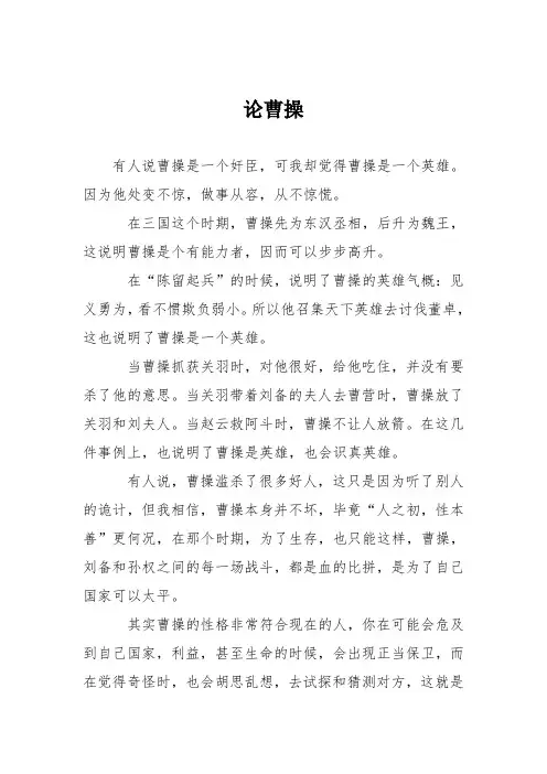小学议论文作文：论曹操6