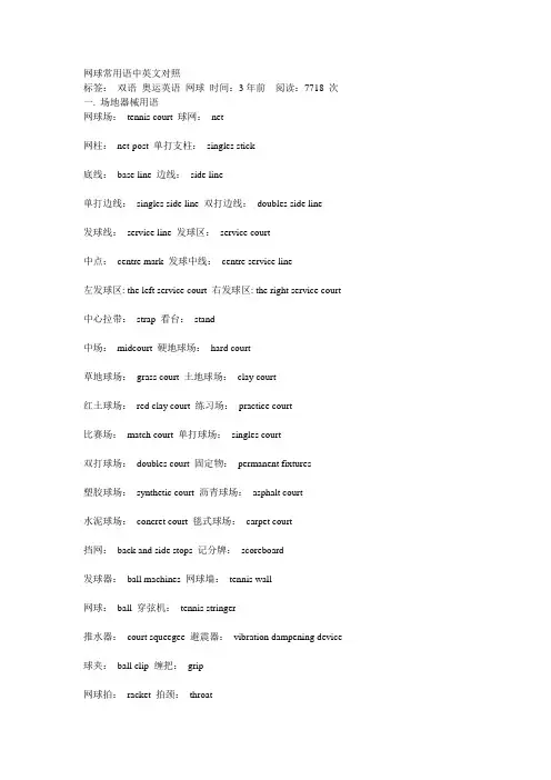 网球常用语中英文对照