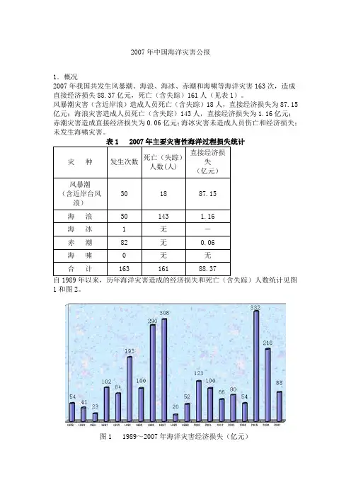 2007年中国海洋灾害公报