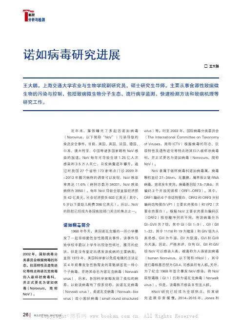 诺如病毒研究进展