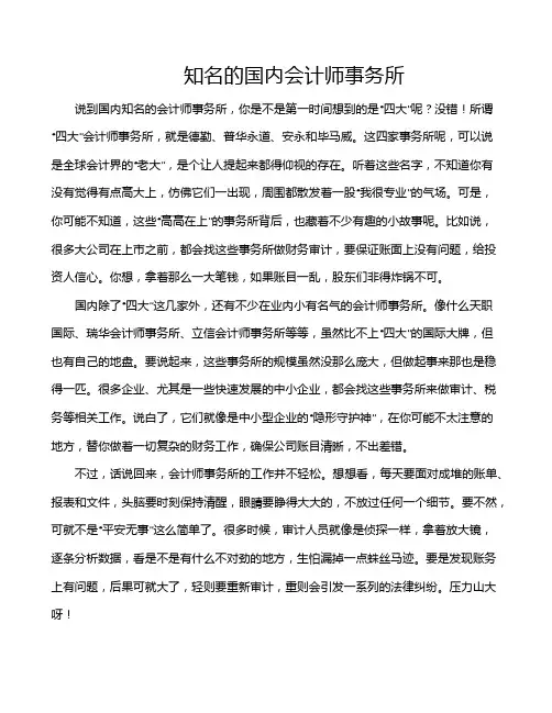 知名的国内会计师事务所