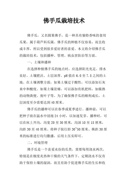 佛手瓜栽培技术