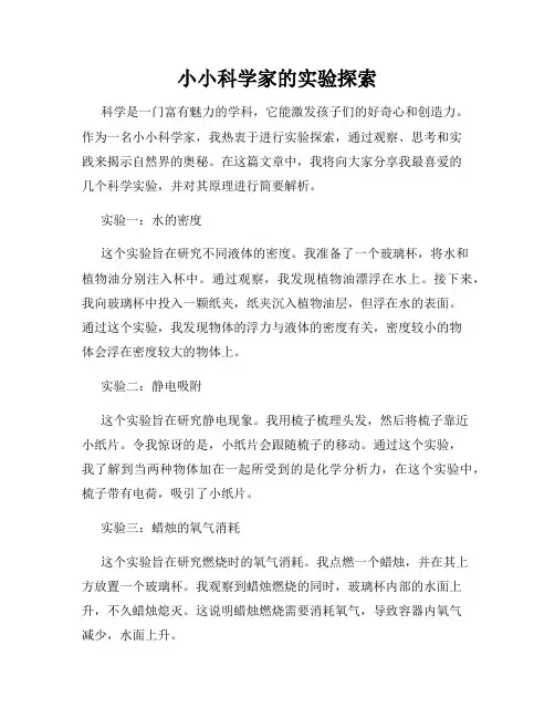 小小科学家的实验探索