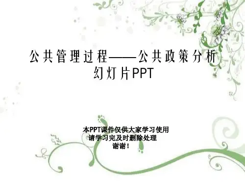 公共管理过程——公共政策分析幻灯片PPT