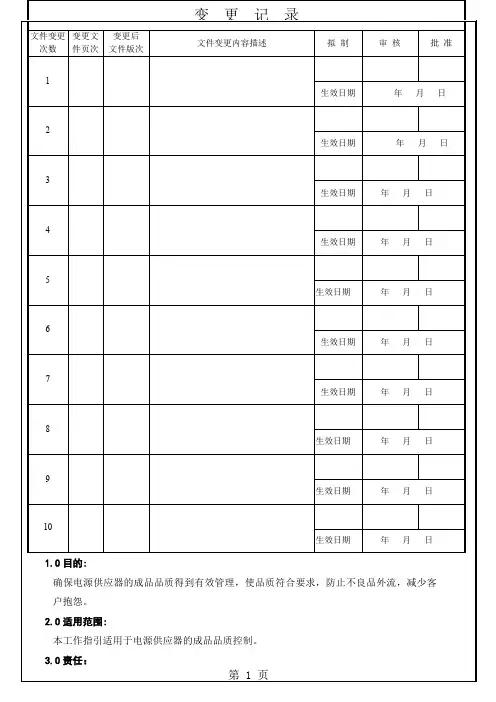 开关电源成品检验规范共6页文档