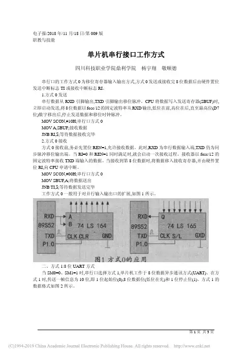 单片机串行接口工作方式_杨宇翔