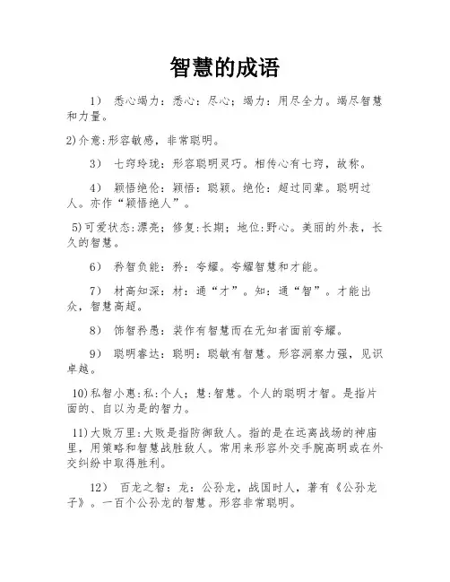 智慧的成语