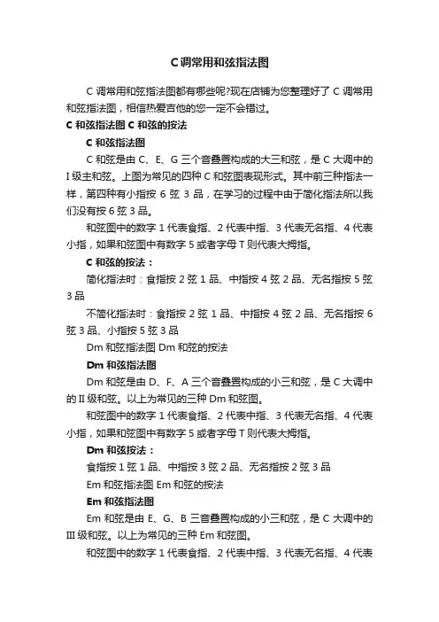 C调常用和弦指法图