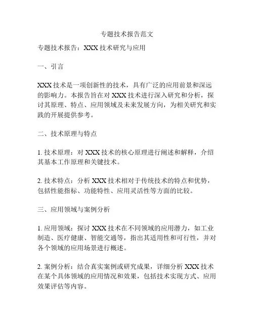 专题技术报告范文