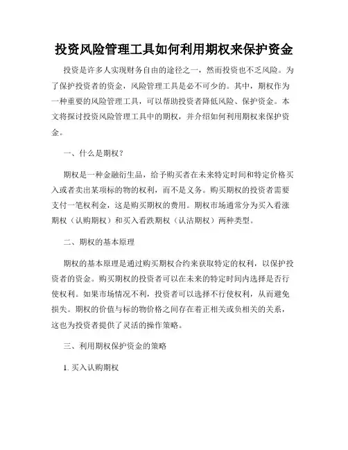 投资风险管理工具如何利用期权来保护资金