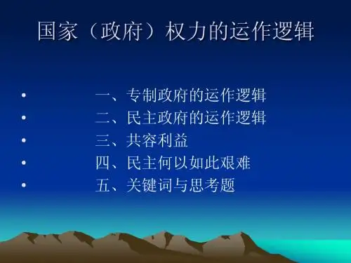 国家(政府权力)的运作逻辑