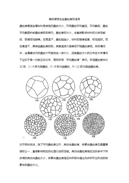 美标硬质合金晶粒度标准号