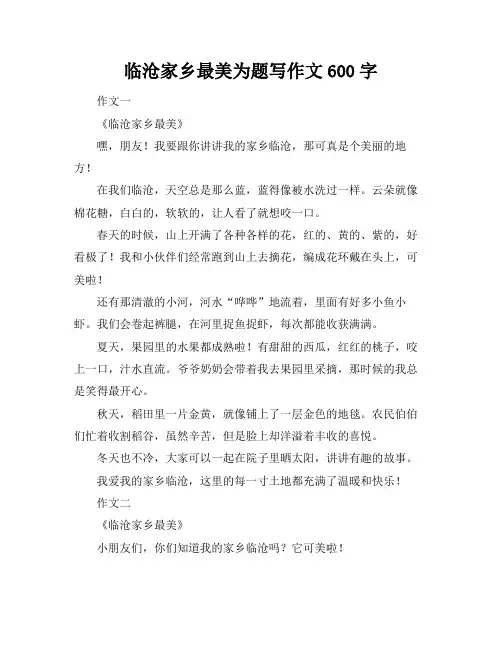 临沧家乡最美为题写作文600字
