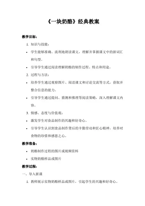 《一块奶酪》经典教案