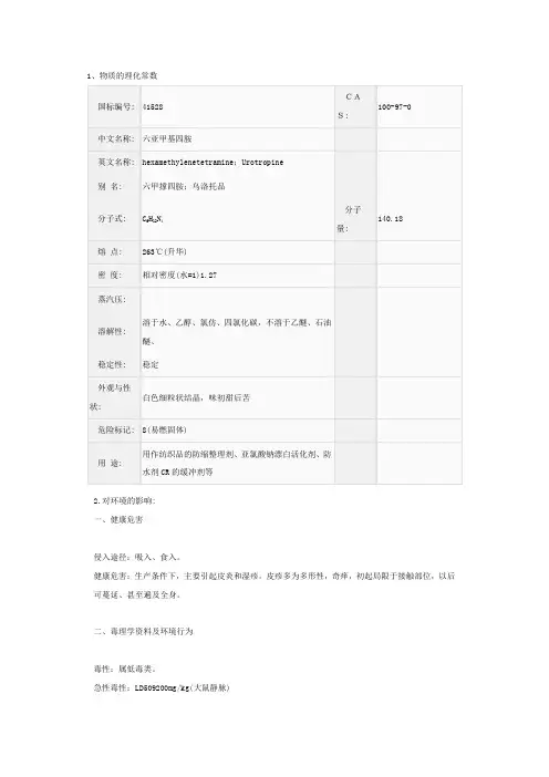 六亚甲基四胺