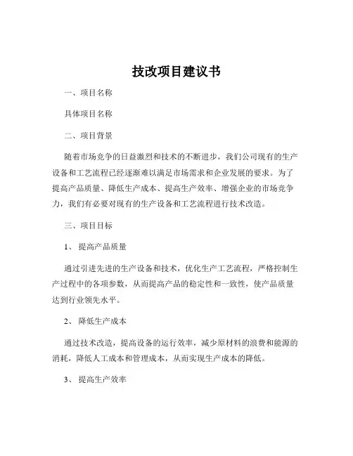 技改项目建议书