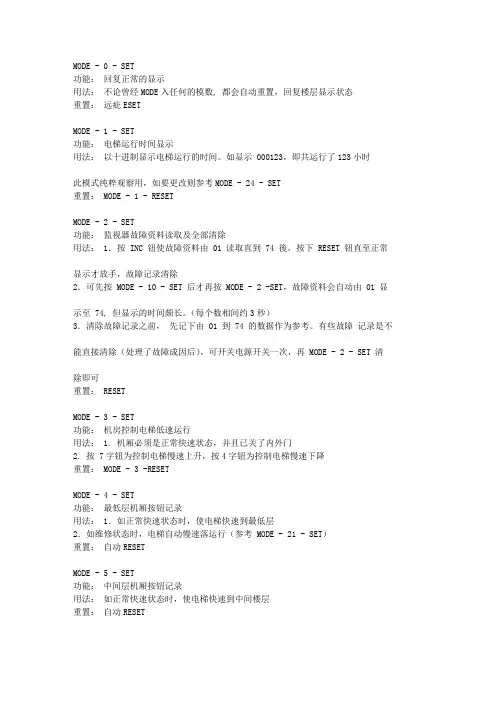 上海永大日立电梯按键的使用方法