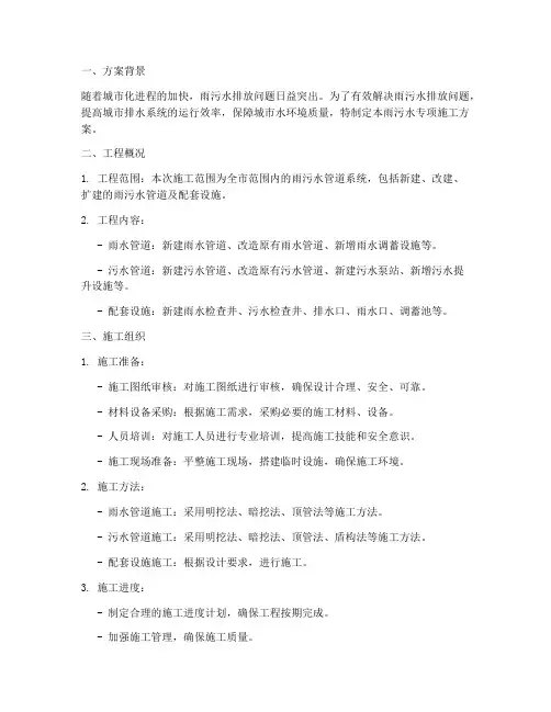 雨污水的专项方案