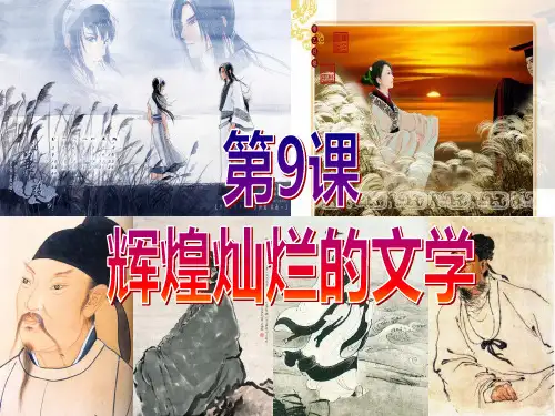 人教版高中历史必修三第三单元第9课 辉煌灿烂的文学 课件.(共28张PPT)