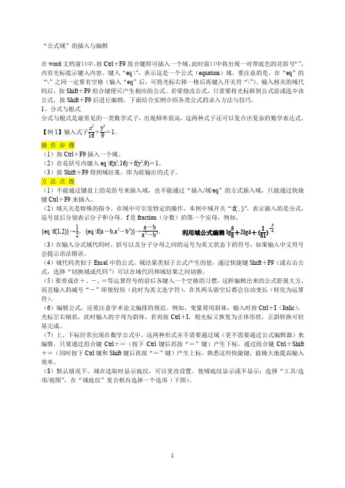 公式域使用方法czj