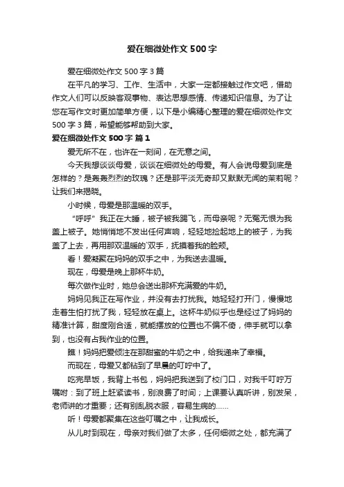 爱在细微处作文500字