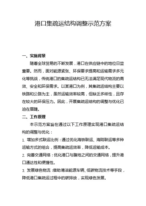 港口集疏运结构调整示范方案(一)