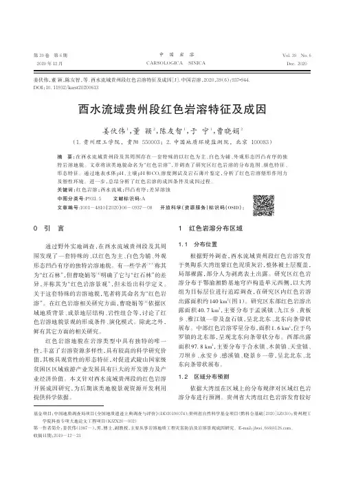 酉水流域贵州段红色岩溶特征及成因